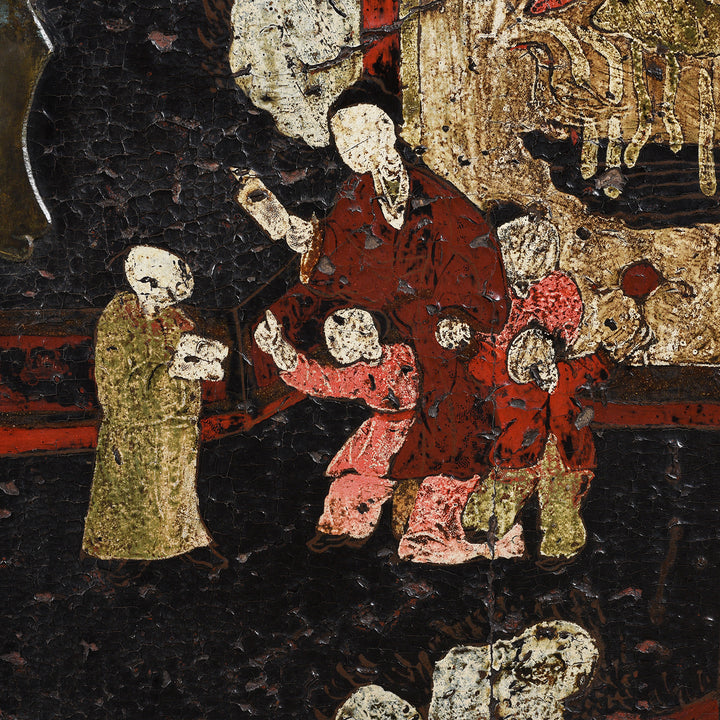 Detail From Black Lacquer Sideboard From Shanxi - 18thC | Indigo Antiques