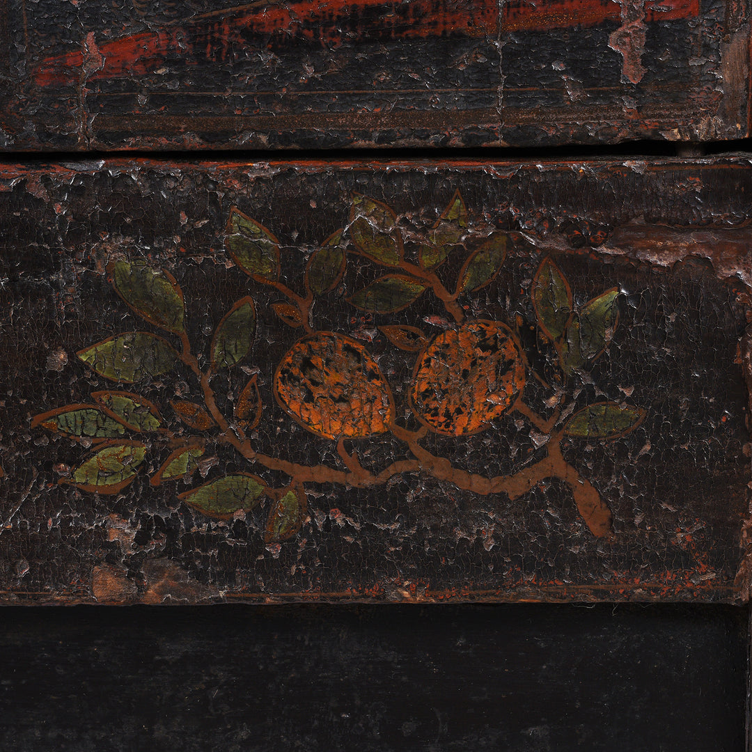 Painting Detail From Black Lacquer Sideboard From Shanxi - 18thC | Indigo Antiques