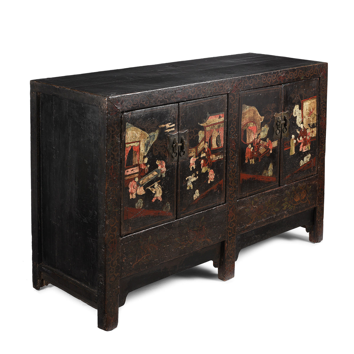 Angled View Of Black Lacquer Sideboard From Shanxi - 18thC | Indigo Antiques