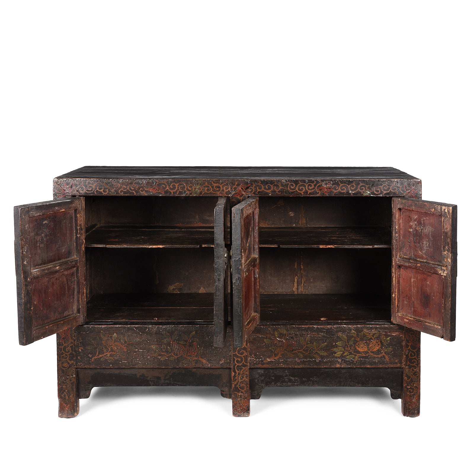 Interior View Of Black Lacquer Sideboard From Shanxi - 18thC | Indigo Antiques