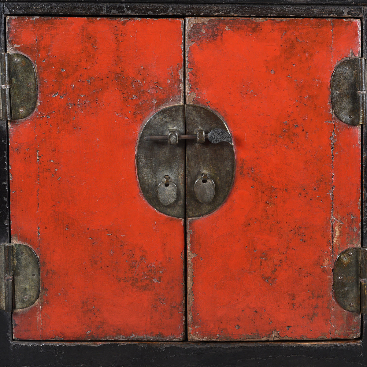 Doors Detail From Red &amp; Black Lacquer Sideboard From Shanxi - 18thC | Indigo Antiques
