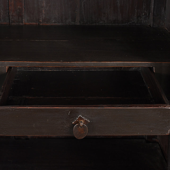 Drawer Detail From Red & Black Painted Lacquer Wedding Cabinet From Shanxi  -19thC | Indigo Antiques