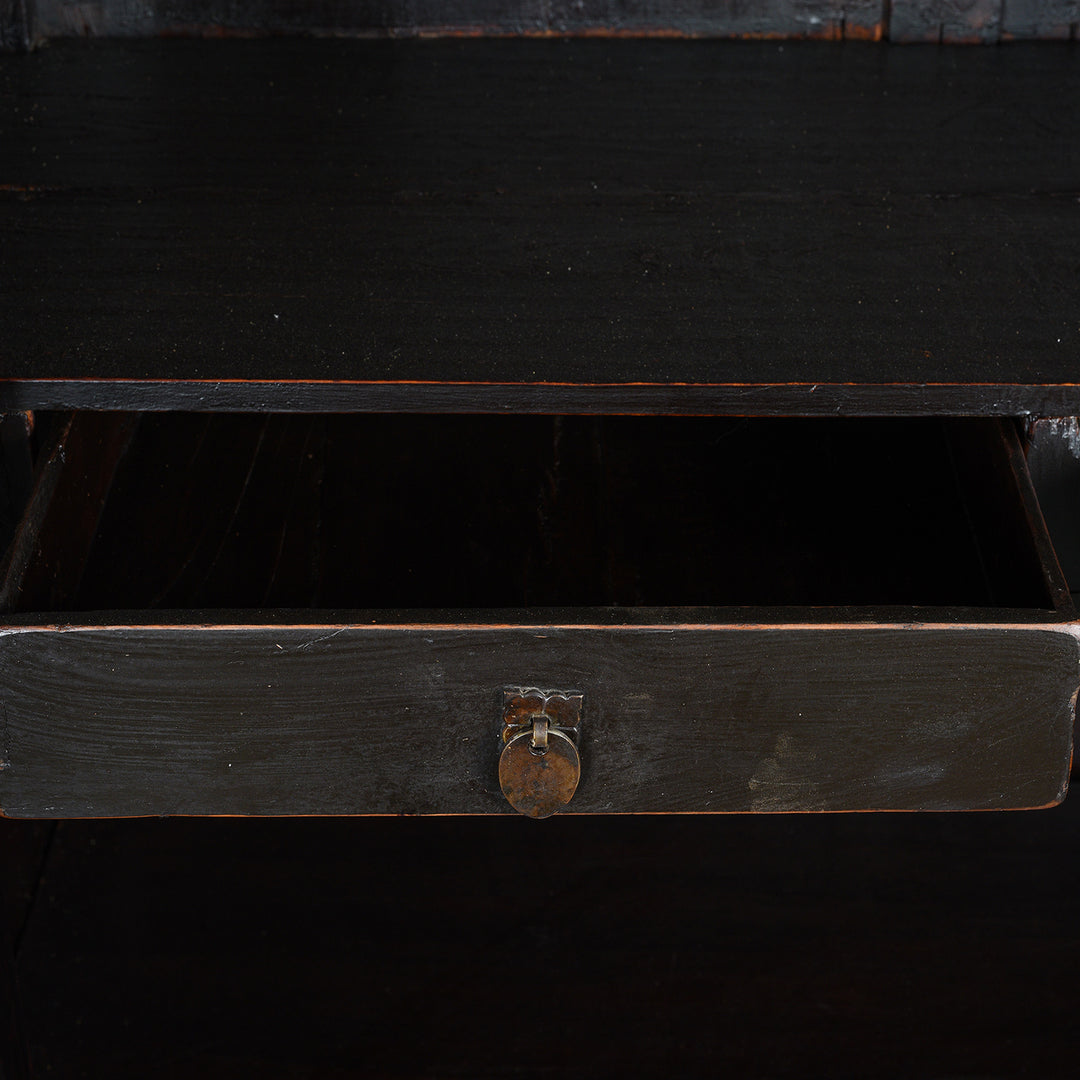 Drawer Detail From Red & Black Painted Lacquer Wedding Cabinet From Shanxi  -19thC | Indigo Antiques
