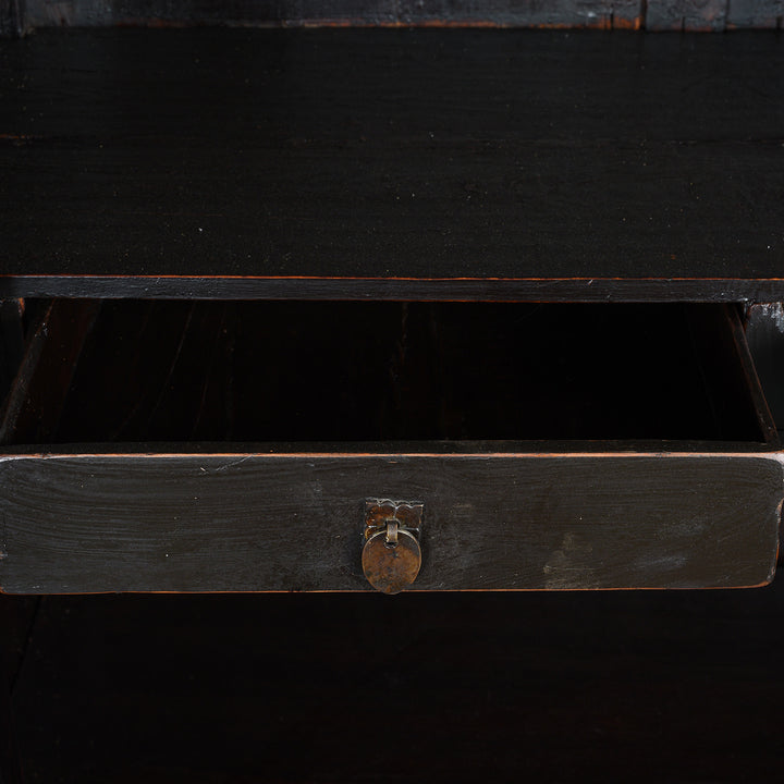 Drawer Detail From Red & Black Painted Lacquer Wedding Cabinet From Shanxi  -19thC | Indigo Antiques