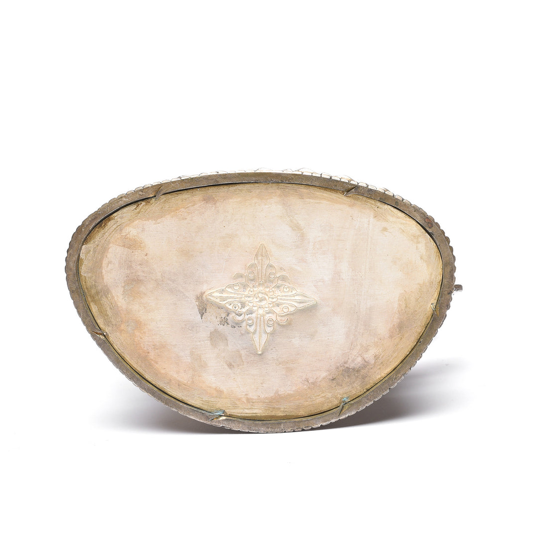 Base Of Silver Plated Statue Of The Goddess Tara | Indigo Antiques