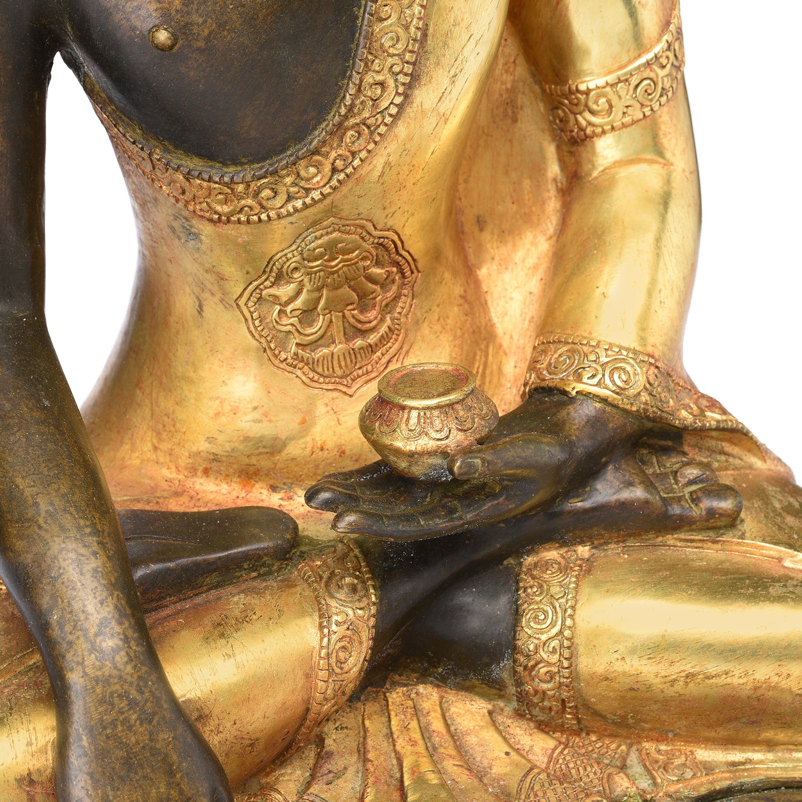 Detail From Gilded Buddha Statue - Bhumisparsha Mudra | Indigo Antiques