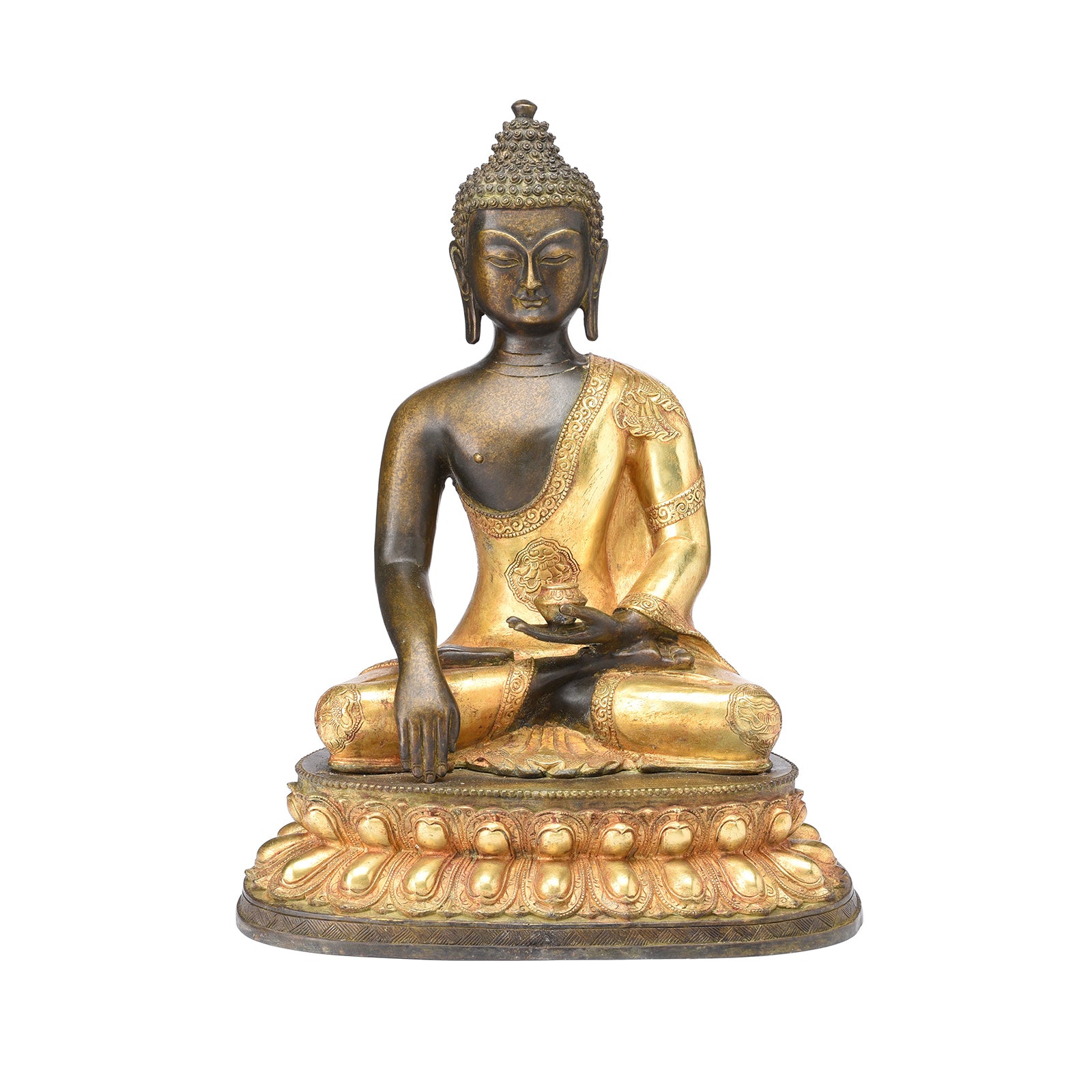 Gilded Buddha Statue - Bhumisparsha Mudra | Indigo Antiques