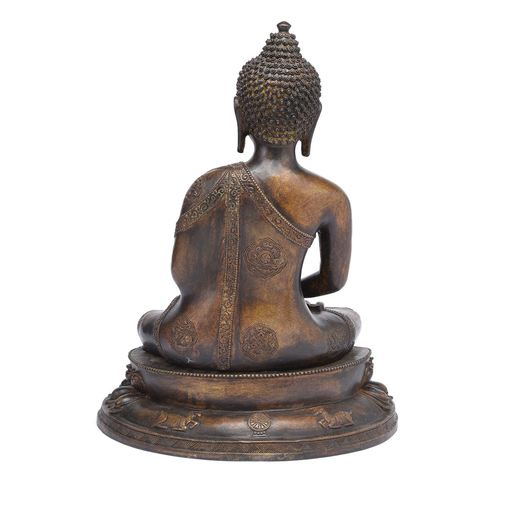Reverse Of Statue Of Buddha - Dhyana Mudra Pose | Indigo Antiques