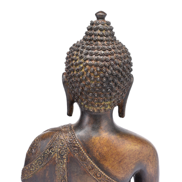 Reverse Head VIew From Statue Of Buddha - Dhyana Mudra Pose | Indigo Antiques