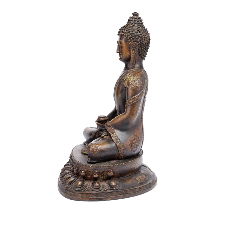 Side View Of Statue Of Buddha - Dhyana Mudra Pose | Indigo Antiques