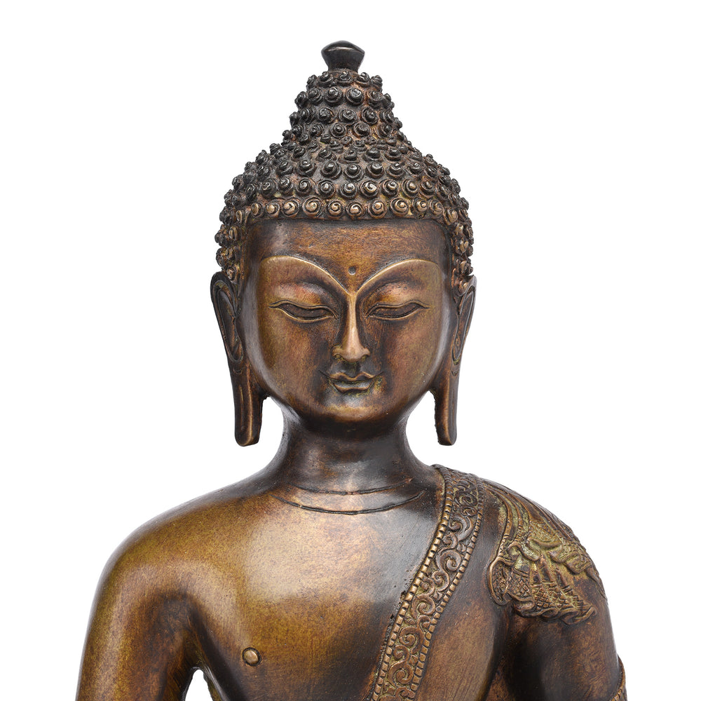Facial View Of Statue Of Buddha - Dhyana Mudra Pose | Indigo Antiques