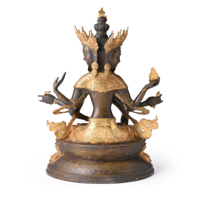 Reverse Of Gilded Statue of Usnisavijaya -  Buddha of Longevity | Indigo Antiques