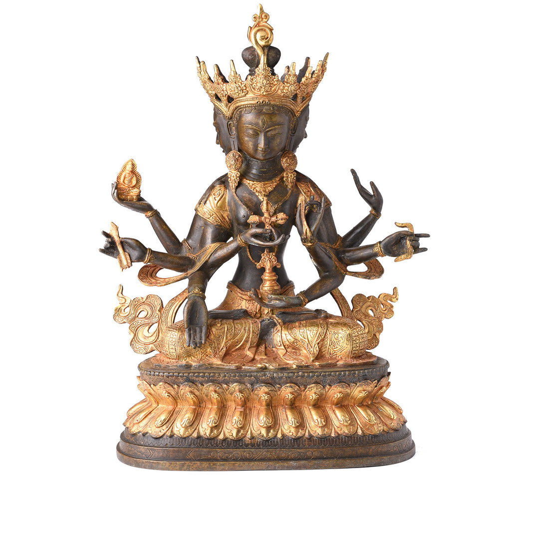 Gilded Statue of Usnisavijaya -  Buddha of Longevity | Indigo Antiques