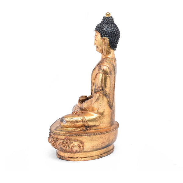 Gilded Statue Of Buddha - Dhyana Mudra Pose