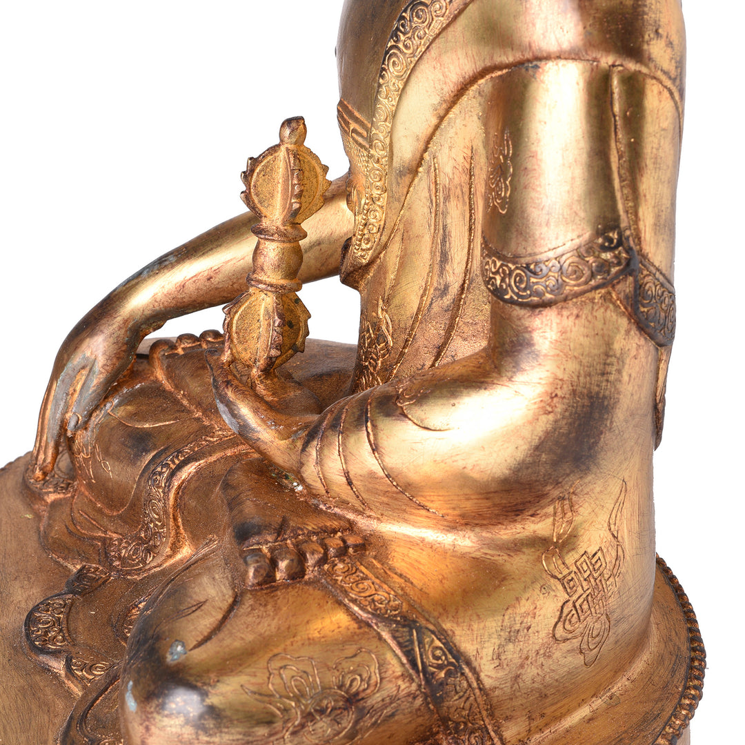 Detail From Gilded Buddha Statue - Bhumisparsha Mudra | Indigo Antiques