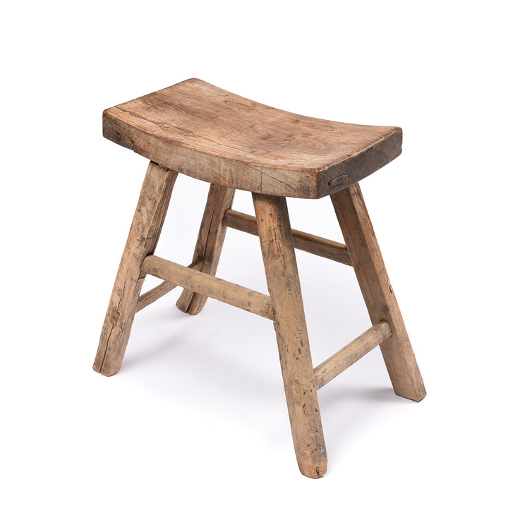 Reverse Of Chinese Elm Saddle Stool From Shanxi - 19thC | Indigo Antiques