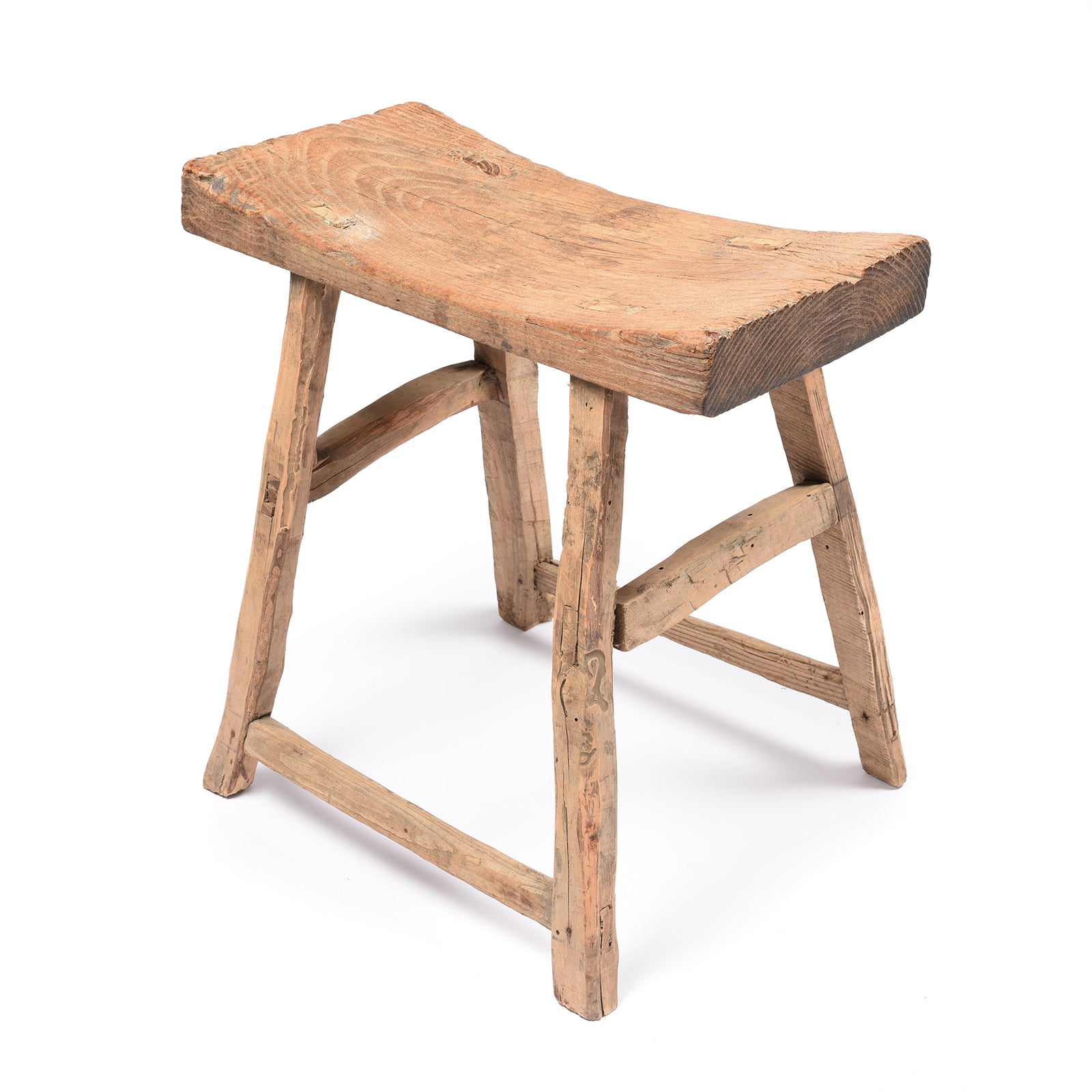 Other Side Of Chinese Elm Saddle Stool From Shanxi - 19thC | Indigo Antiques