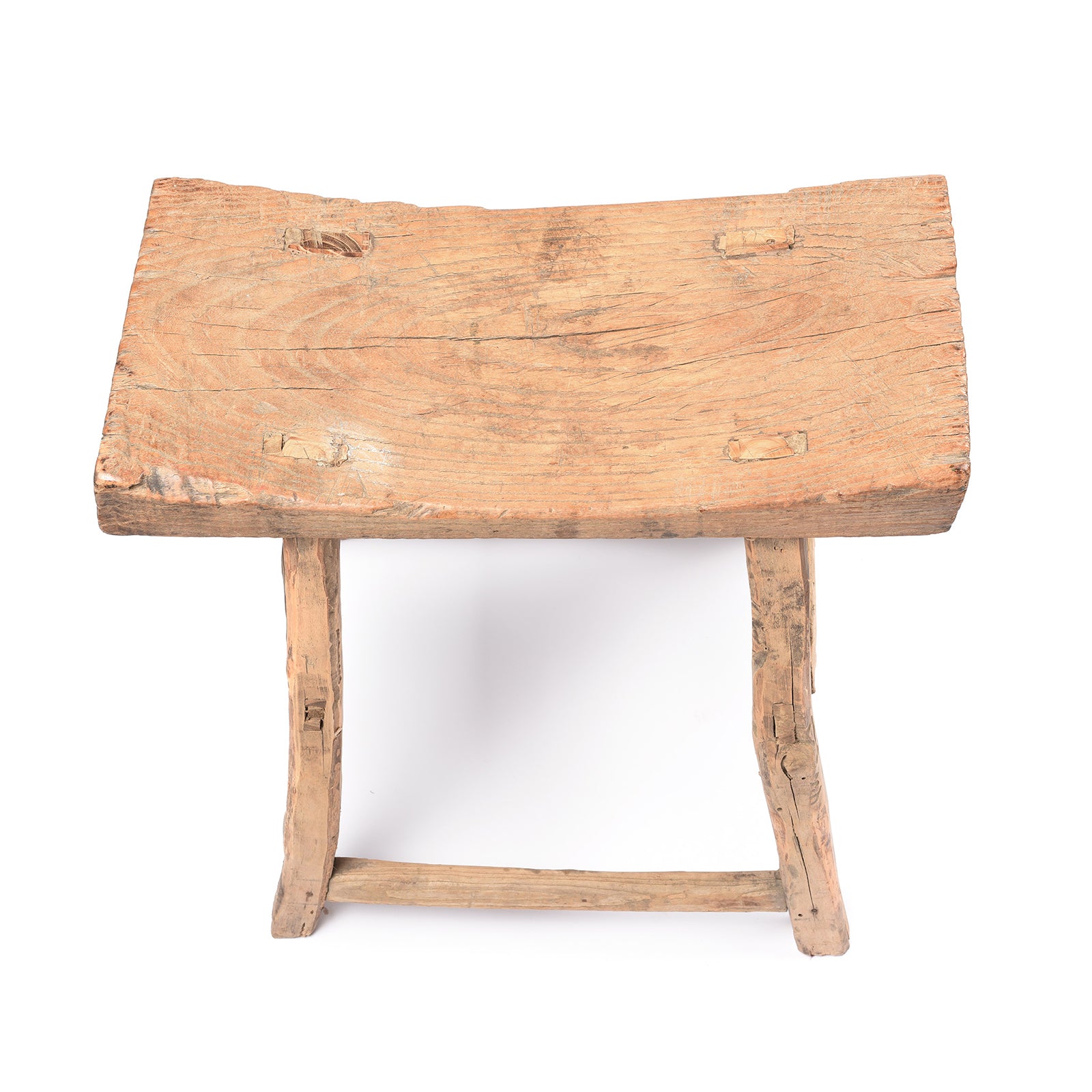 Top Of Chinese Elm Saddle Stool From Shanxi - 19thC | Indigo Antiques