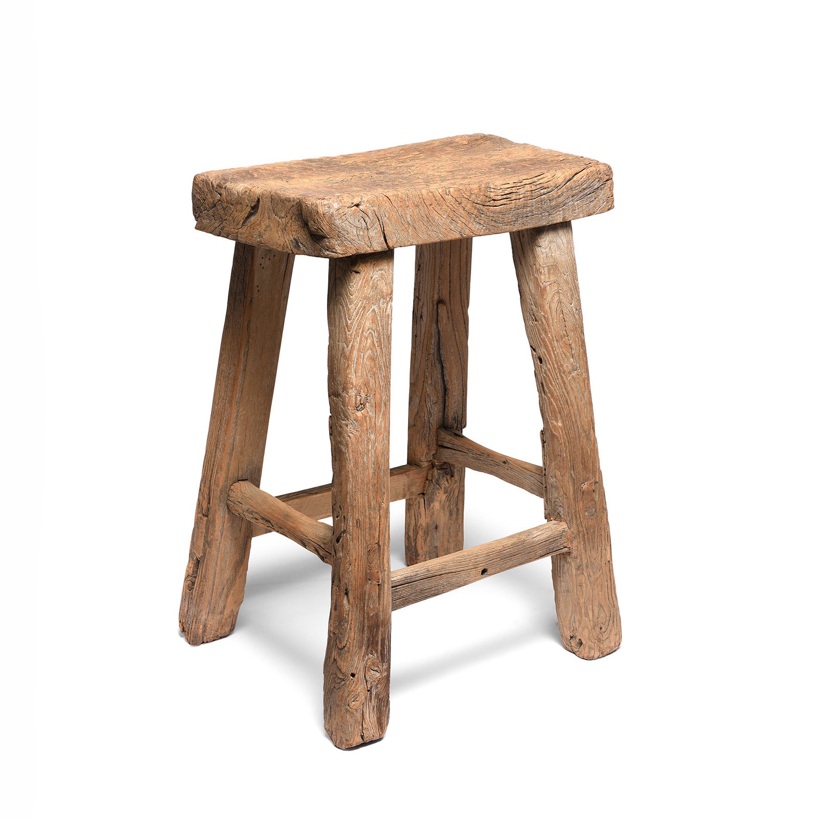 Reverse Of Elm Saddle Stool From Shanxi - 19thC | Indigo Antiques