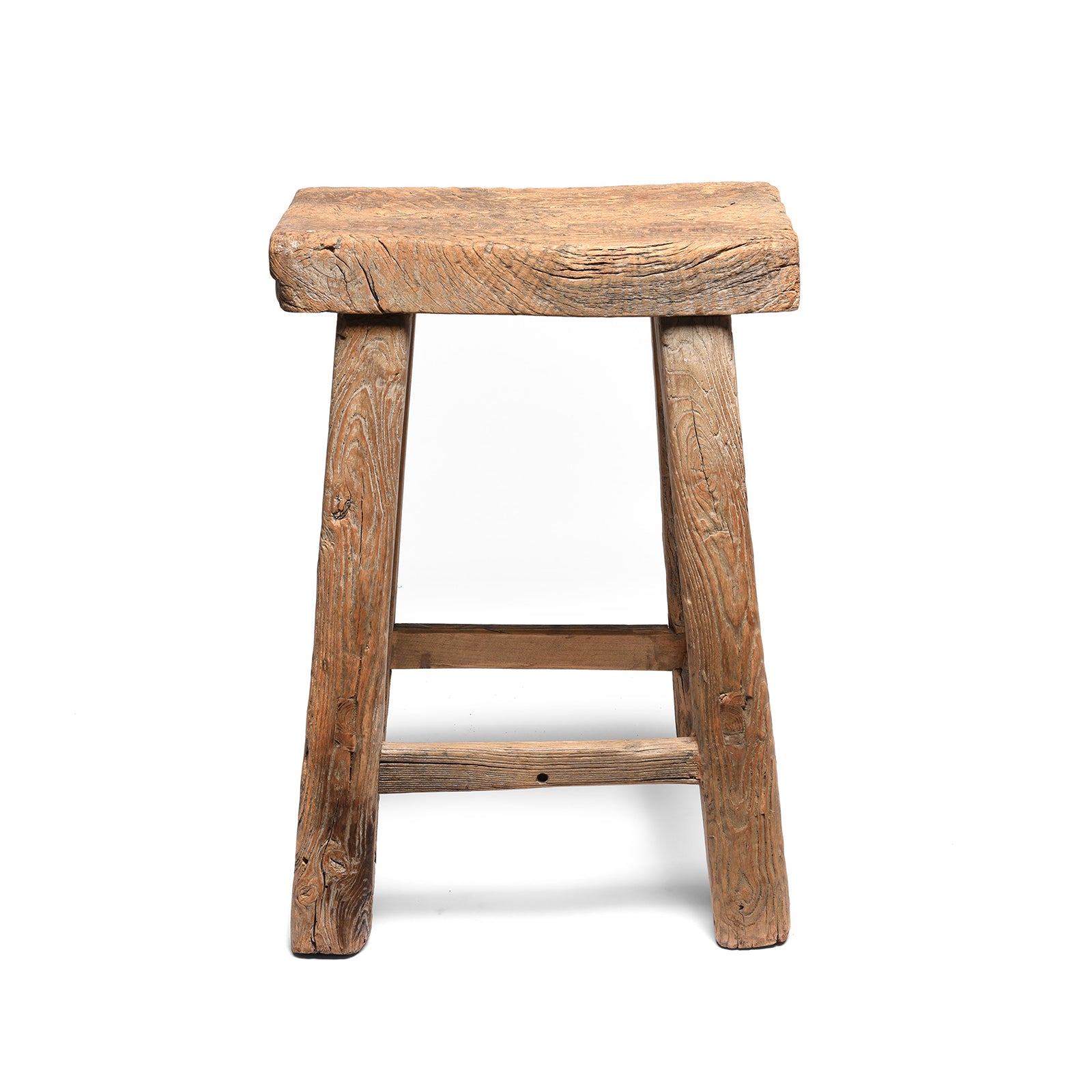 Reverse Of Elm Saddle Stool From Shanxi - 19thC | Indigo Antiques