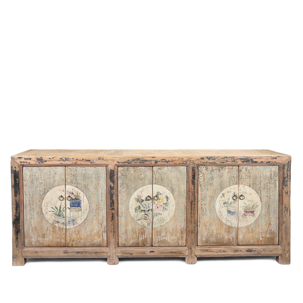 6 Door Painted Mongolian Sideboard - Late 19thC