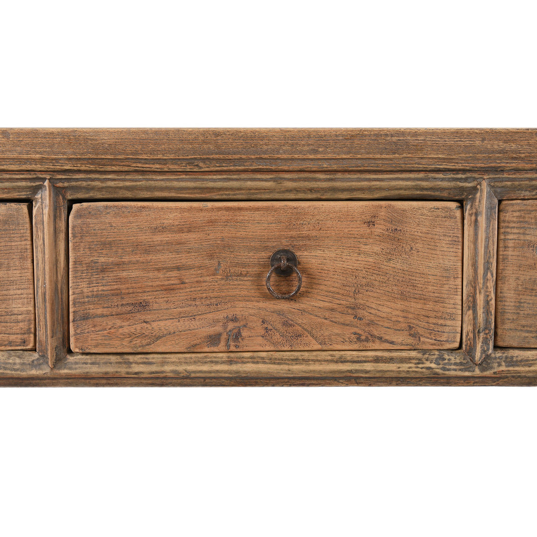 Drawer Detail From Antique 4 Drawer Chinese Elm Altar Table - 19thC | indigo Antiques