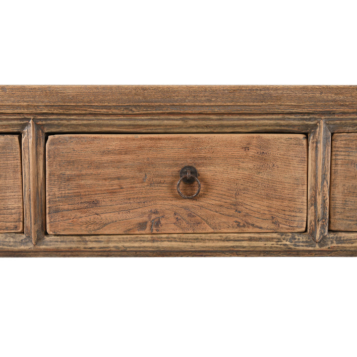 Drawer Detail From Antique 4 Drawer Chinese Elm Altar Table - 19thC | indigo Antiques