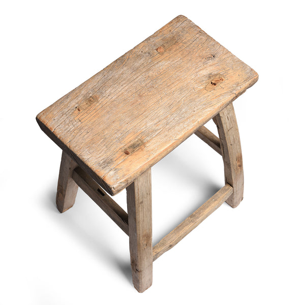 Elm Saddle Stool From Shanxi - 19thC