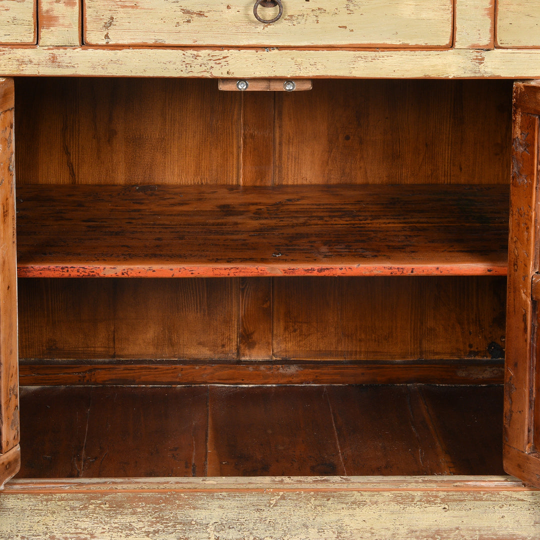 Chinese Grey Lacquer Sideboard Made From Reclaimed Wood | Indigo Antiques