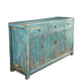Chinese Blue Lacquer Sideboard Made From Reclaimed Wood