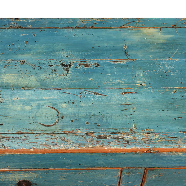 Chinese Blue Lacquer Sideboard Made From Reclaimed Wood
