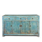 Chinese Blue Lacquer Sideboard Made From Reclaimed Wood