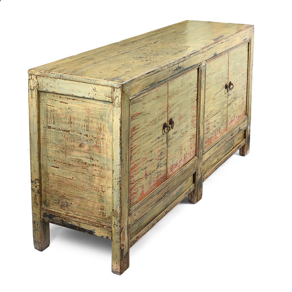 Green Lacquer Sideboard Made From Reclaimed Wood