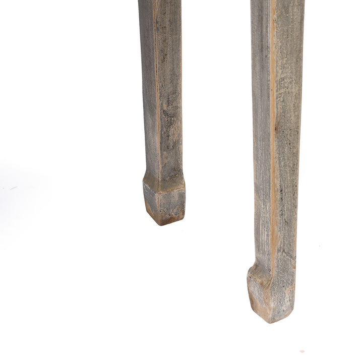 Leg Detail From Grey Painted Shandong Style Ladies Console | Indigo Antiques