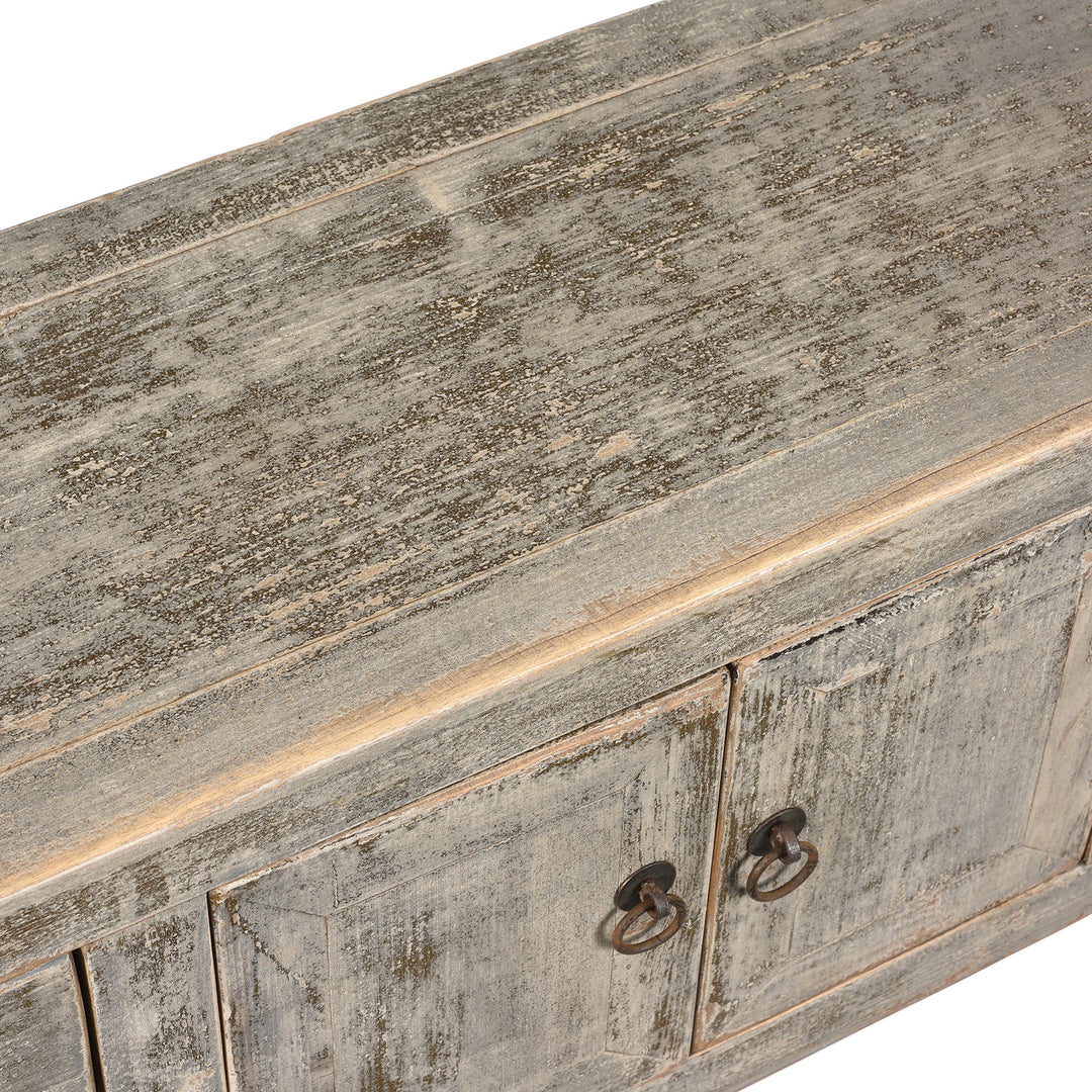 Top Down View Of Grey Painted Shandong Style Ladies Console | Indigo Antiques