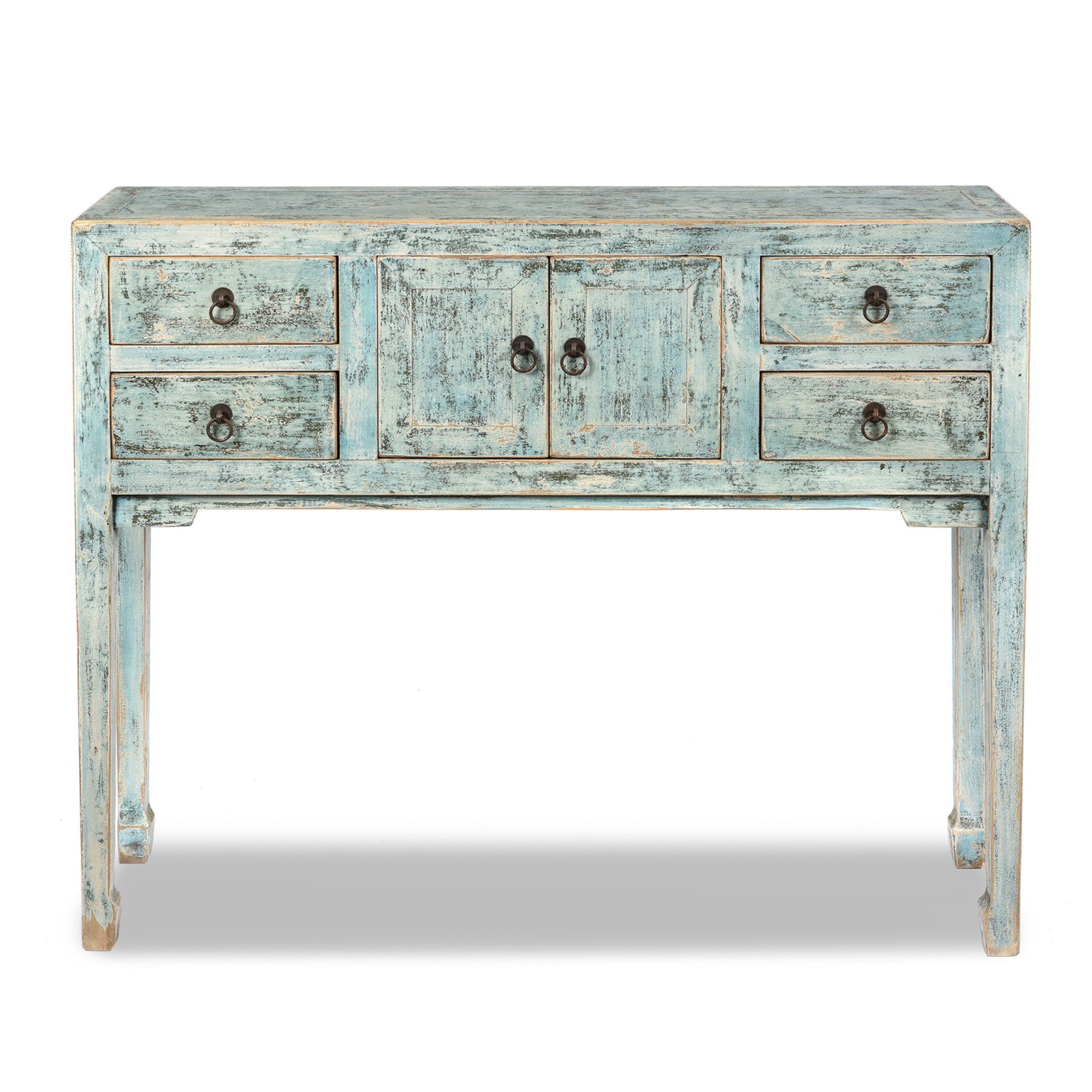 Mint Painted Shandong Style Console - From Old Pine | Indigo Antiques