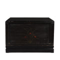 Black Lacquer Painted Low Cabinet On Stand From Shanxi - Early 20thC