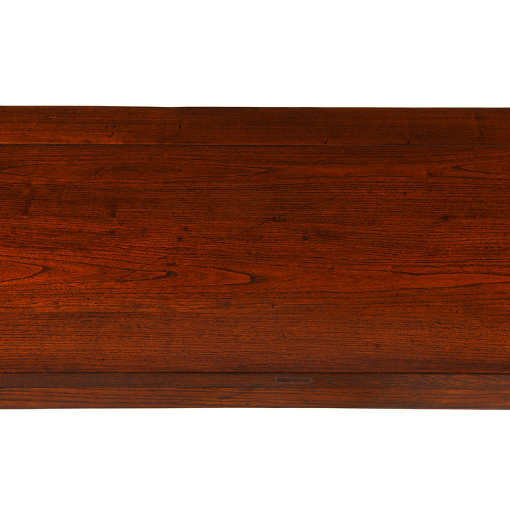 Top Detail From Console Table Made From Old Elm - Ming Style | Indigo Antiques