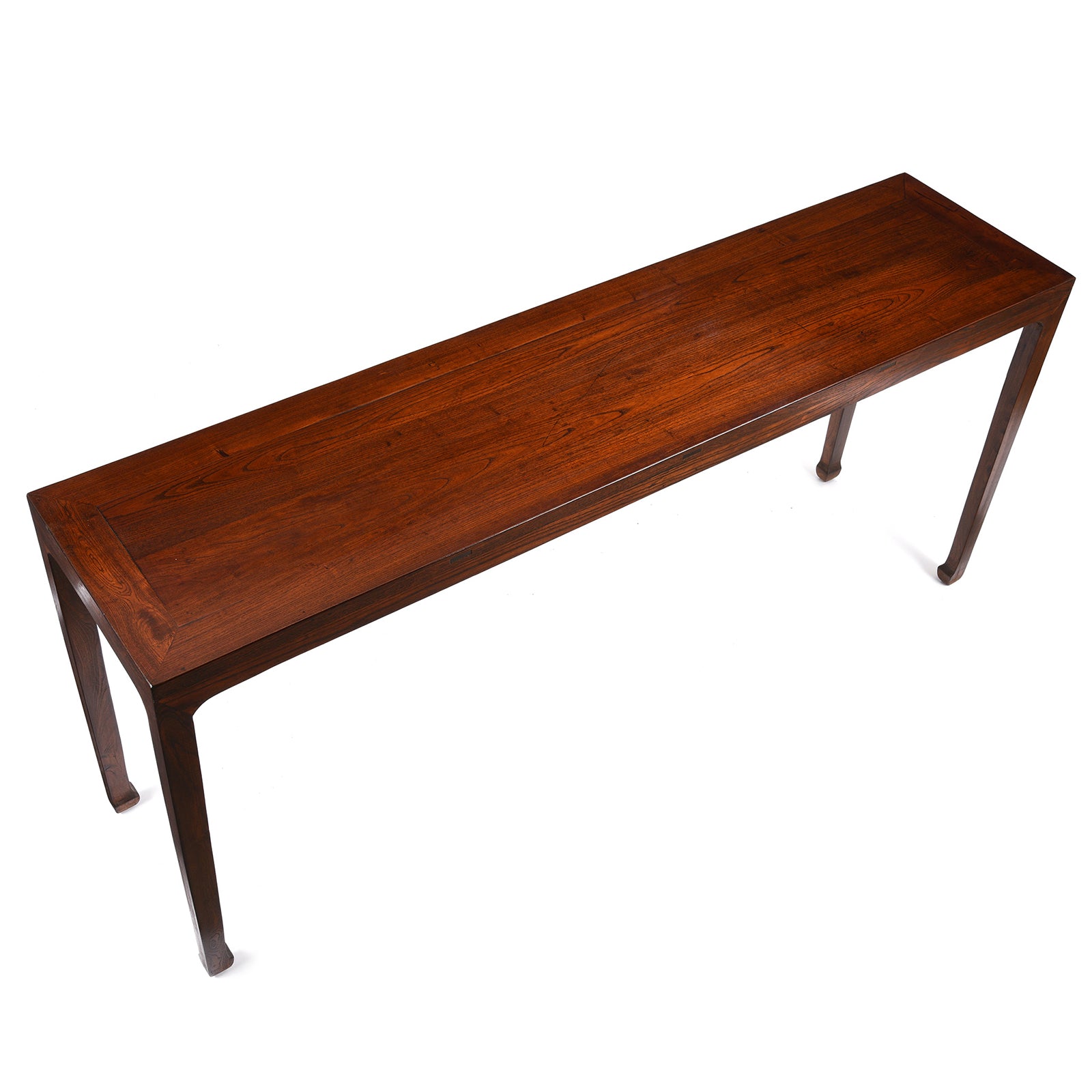 Top Down View Of Console Table Made From Old Elm - Ming Style | Indigo Antiques