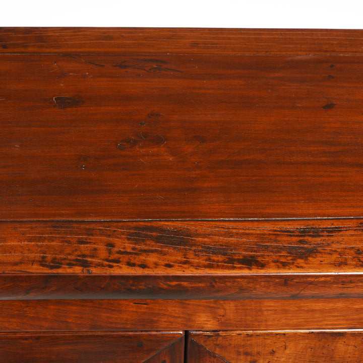 Surface Top Detail From Walnut Chinese Cabinet From Gansu - 19thC | Indigo Antiques