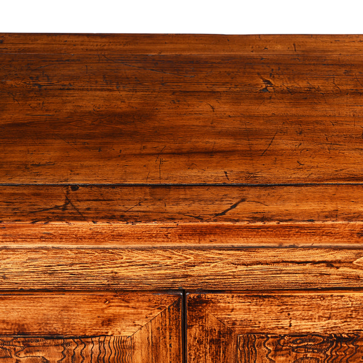 Surface Top Detail From Mulberry Chinese Cabinet From Gansu - 19thC | Indigo Antiques