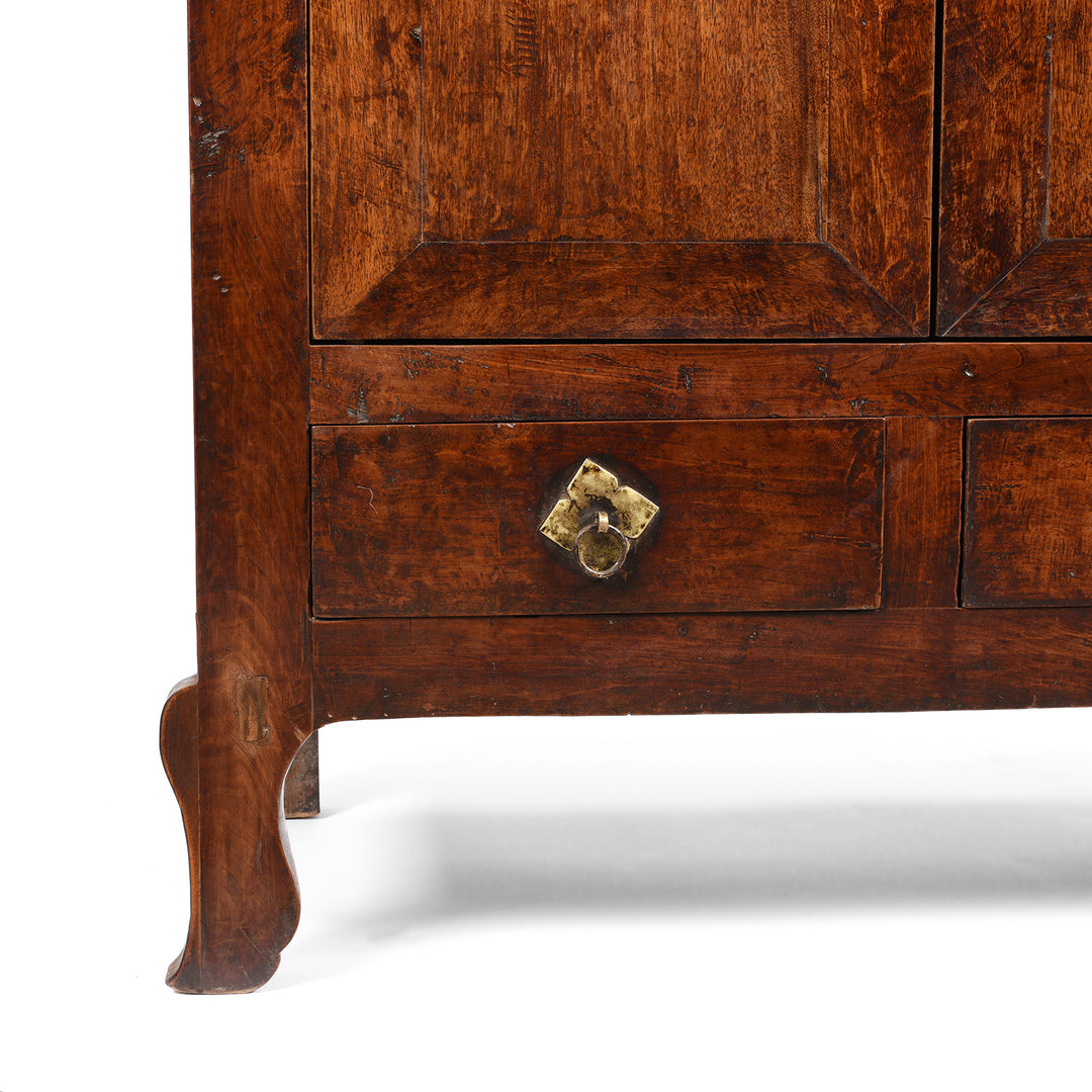 Leg Detail From Walnut Chinese Cabinet From Gansu - 19thC | Indigo Antiques