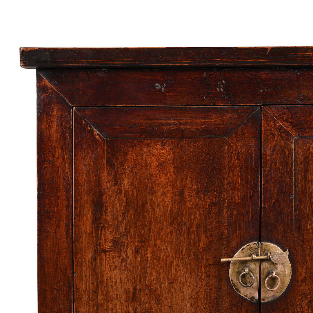 Corner Detail From Walnut Chinese Cabinet From Gansu - 19thC | Indigo Antiques