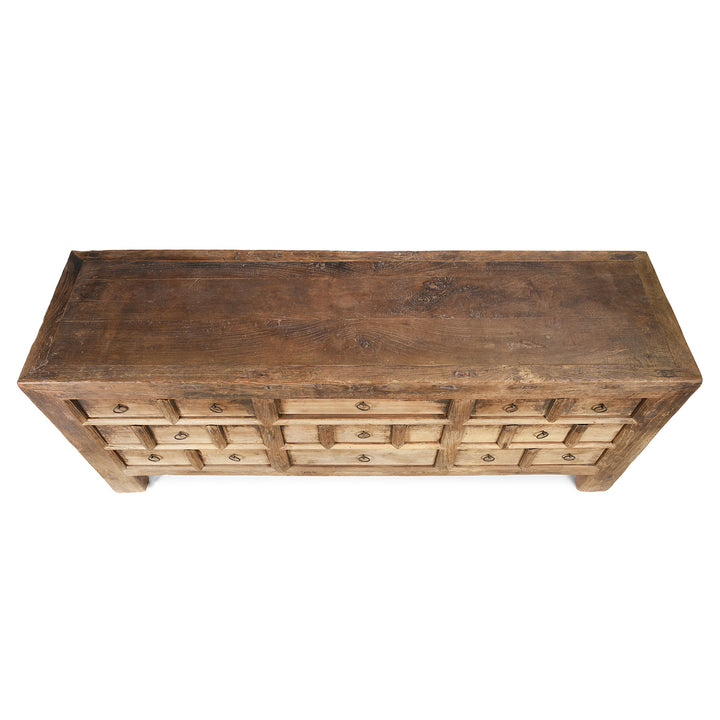 Top Down View Of Antique Elm Chest Of Drawers From Gansu - 19th Century | Indigo Antiques