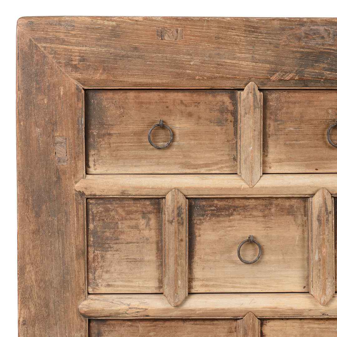 Corner Detail From Antique Elm Chest Of Drawers From Gansu - 19th Century | Indigo Antiques
