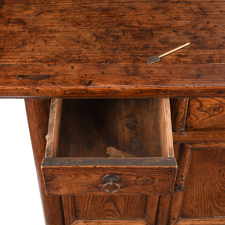 Drawer Detail From Antique 2 Drawer Cabinet From Gansu Province - 19thC | Indigo Antiques