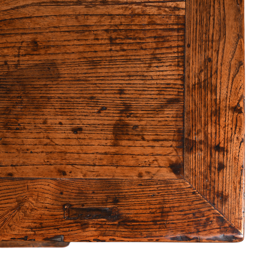 Top Detail From Antique 2 Drawer Cabinet From Gansu Province - 19thC | Indigo Antiques