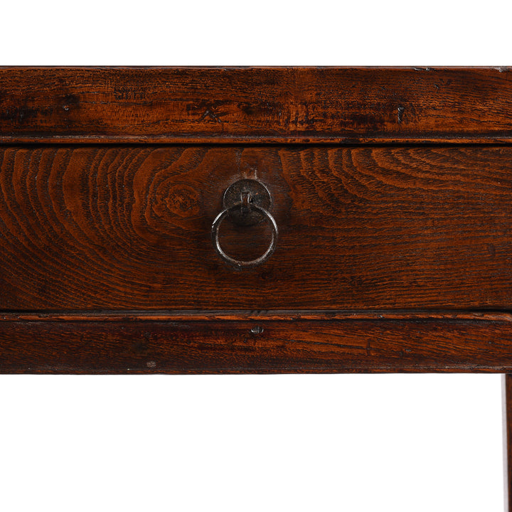 Handle Detail From Antique Red Elm 3 Drawer Console Table From Shanxi - 19th Century | Indigo Antiques