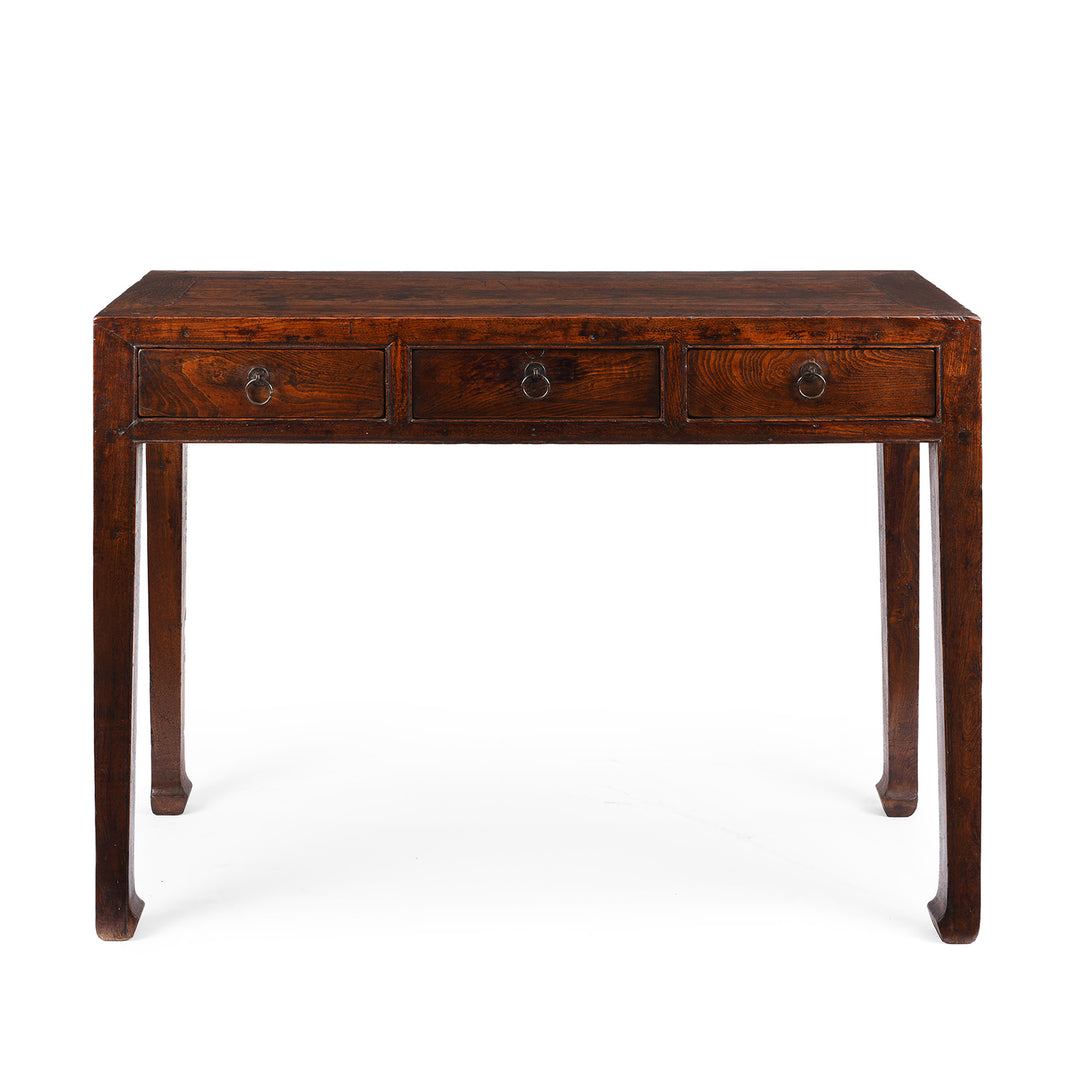 Antique Red Elm 3 Drawer Console Table From Shanxi - 19th Century | Indigo Antiques