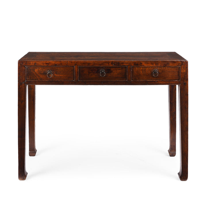 Antique Red Elm 3 Drawer Console Table From Shanxi - 19th Century | Indigo Antiques